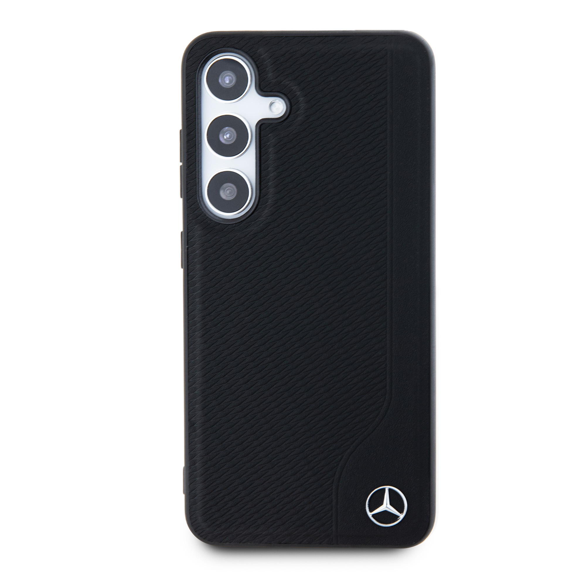 Samsung Galaxy S24 Hardcase Leder Hülle Debossed Line MagSafe-Modul (MEHMS24S23RBGVK) - Schwarz
