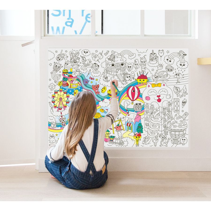 Poster géant à colorier Kawaii Omy