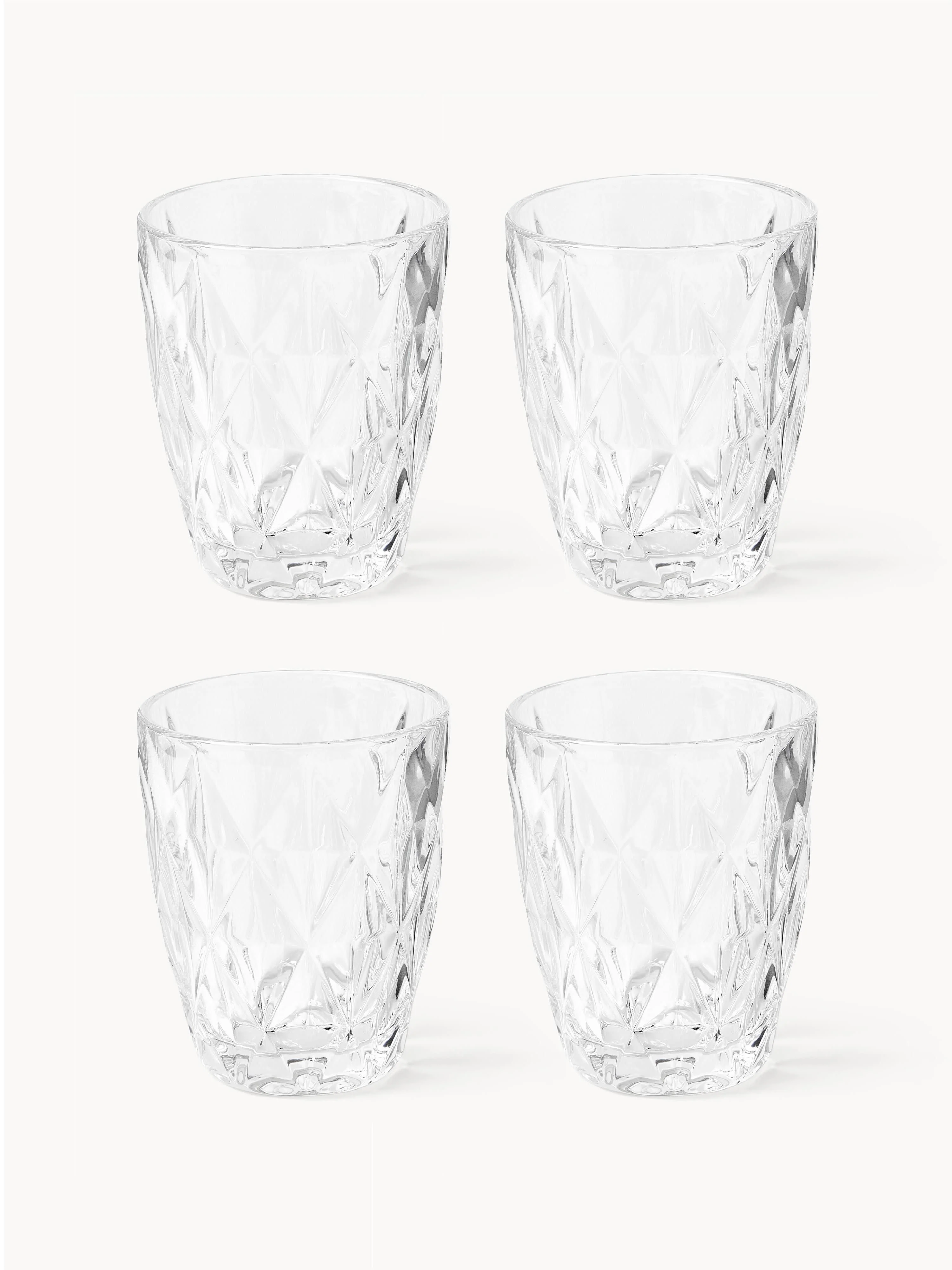 Glazen Colorado met textuurpatroon, 4-delig