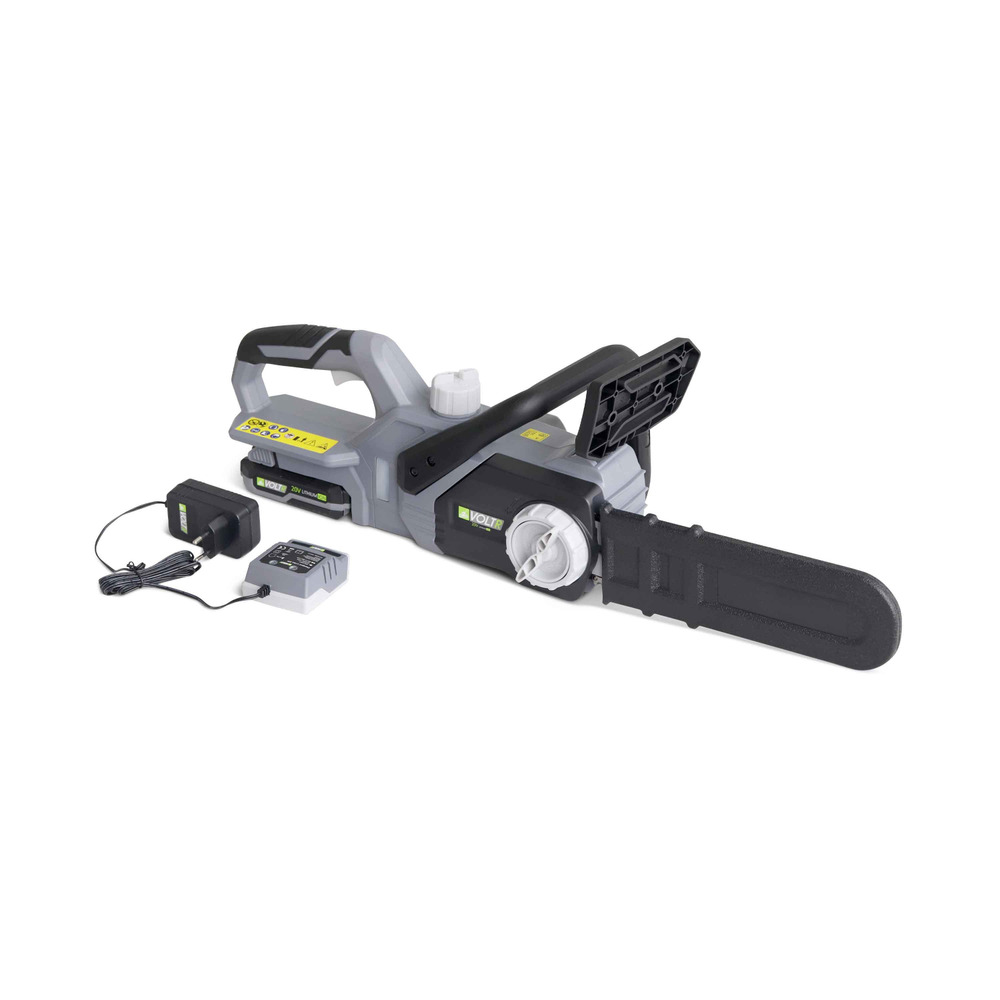 Voltr 20v– tronçonneuse 25cm (10’’) – avec batterie lithium 2.0ah + chargeur 20v. Normes ce