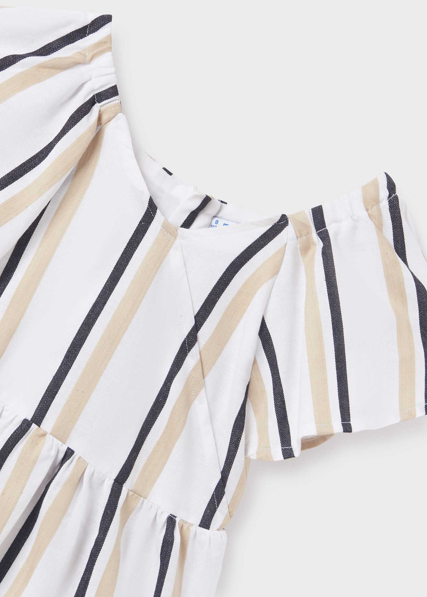 Blusa listrada de manga curta para meninas