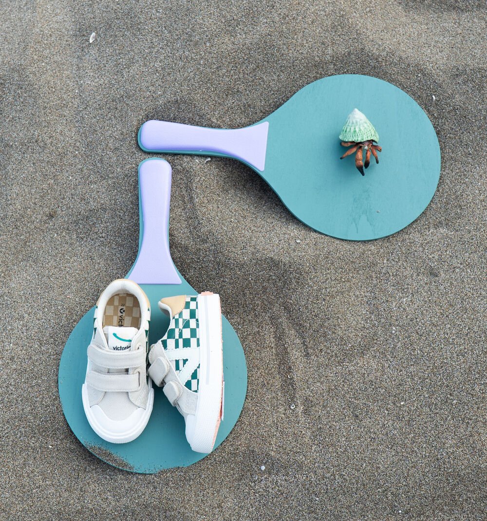 TRIBU BRIDES DAMIER Baskets pour enfant imprimé à carreaux VERDE