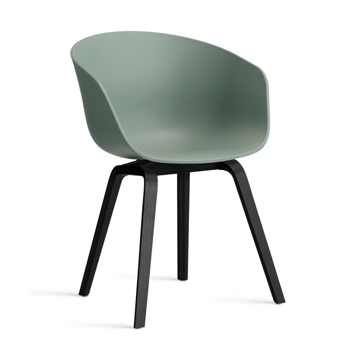 HAY - About A Chair AAC 22, Eiche schwarz lackiert / fall green 2.0 (Filzgleiter)