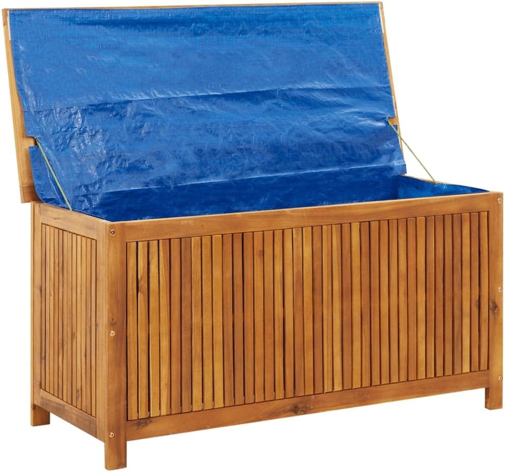 INLIFE Garten-Aufbewahrungsbox 113x50x58 cm Massivholz Akazie