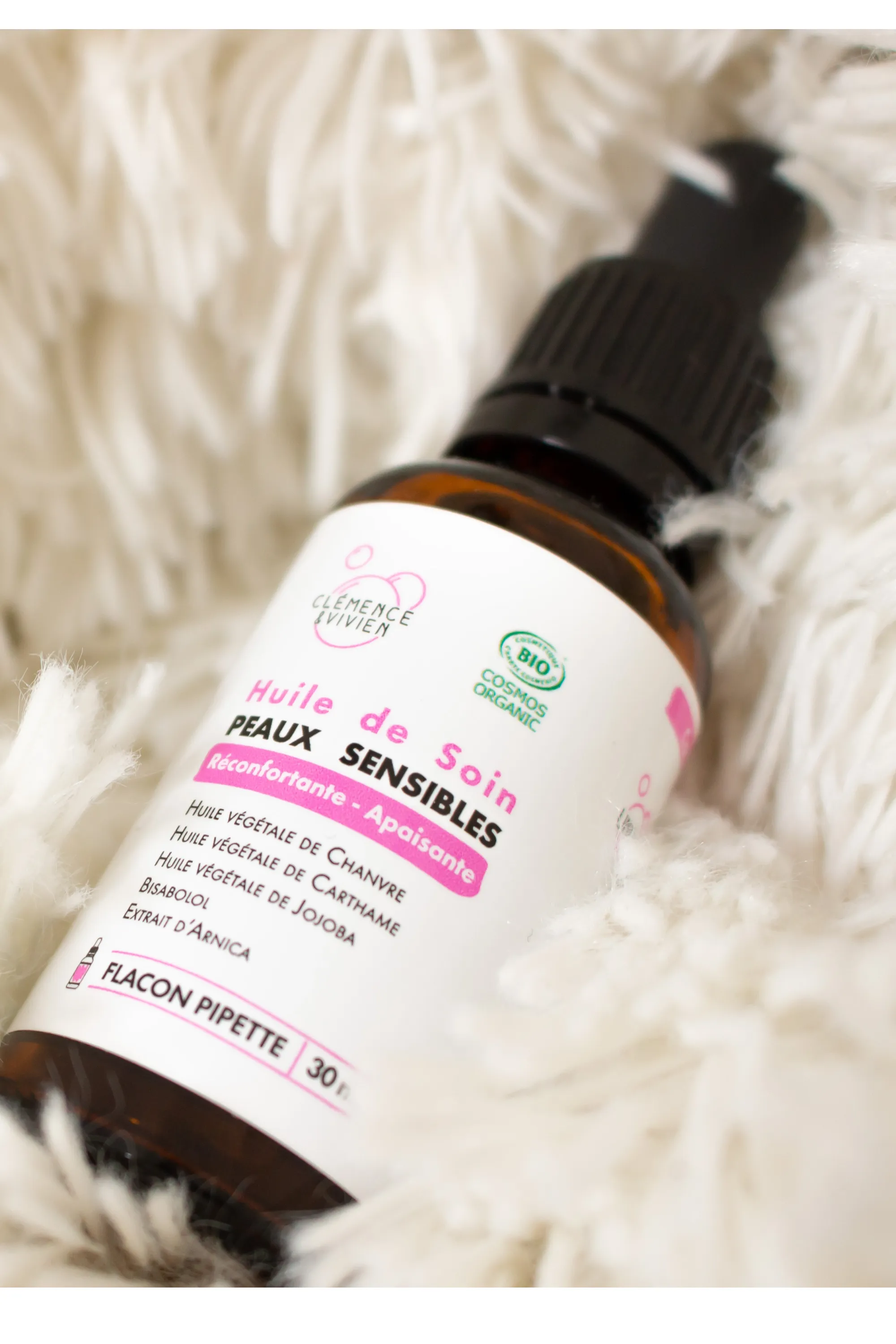 Clémence et Vivien Huile de soin apaisante pour peaux sensibles-30 ml