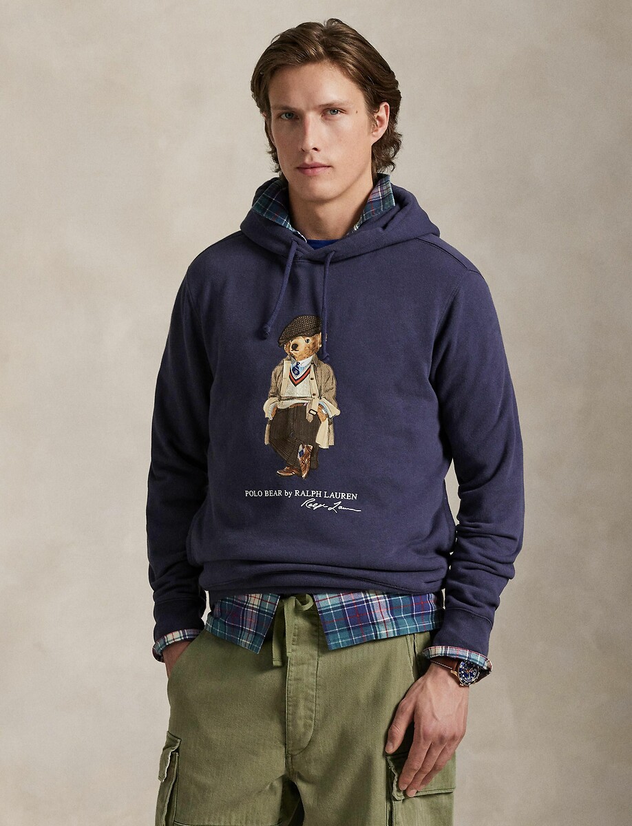 POLO RALPH LAUREN<br>Moletom com capuz e logo de urso