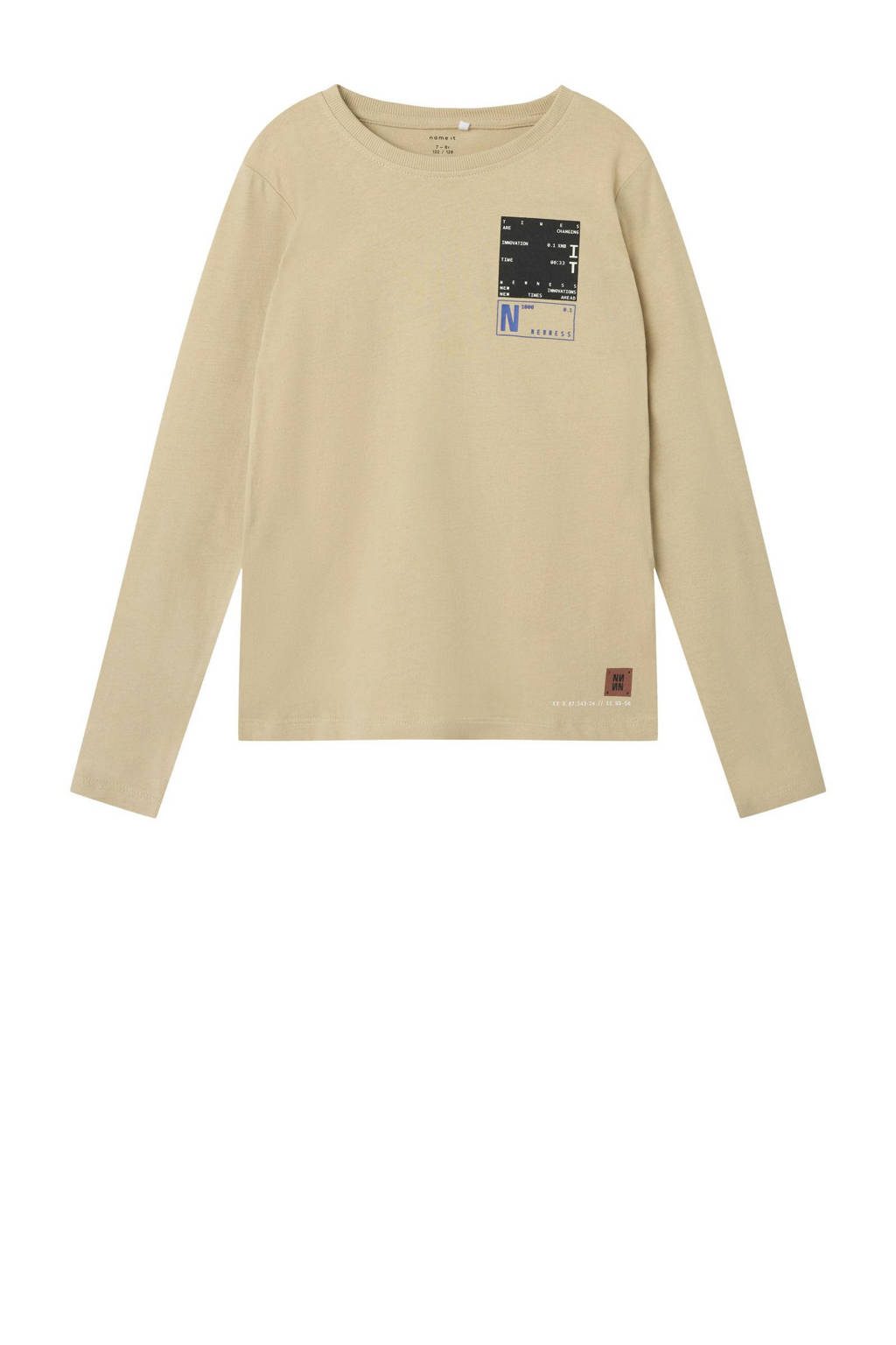 NAME IT longsleeve NKMORINDO met printopdruk beige