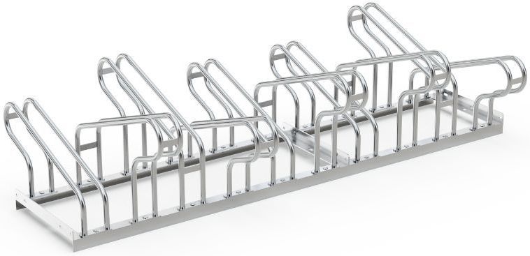 Fietsenrek Economy R2SD - Dubbelzijdig - Zilverkleurig - 10-delig - B:1750 x D:710 x H:415mm