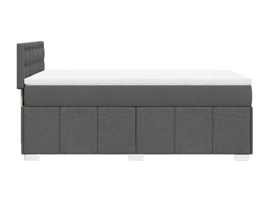 Sommier à lattes de lit et matelas Gris foncé 90x190 cm Tissu