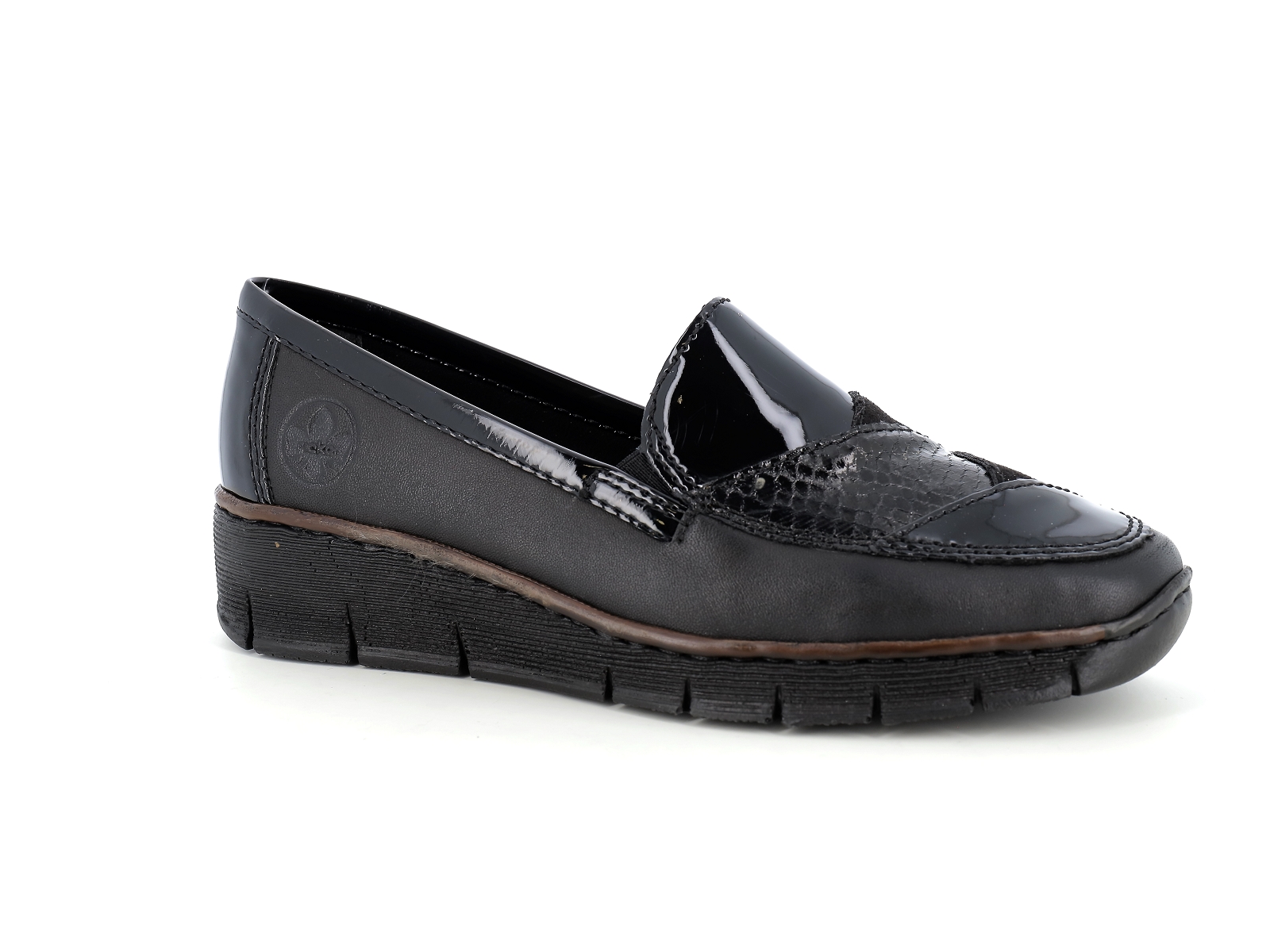 Rieker-53785 Matières combinées Noir