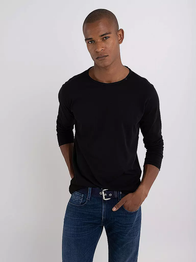 REPLAY Langarmshirt schwarz