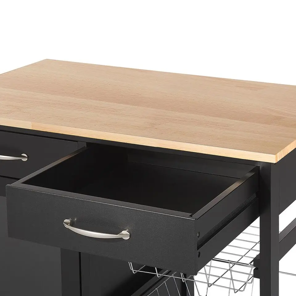 BOVES - Keukentrolley - Zwart - MDF