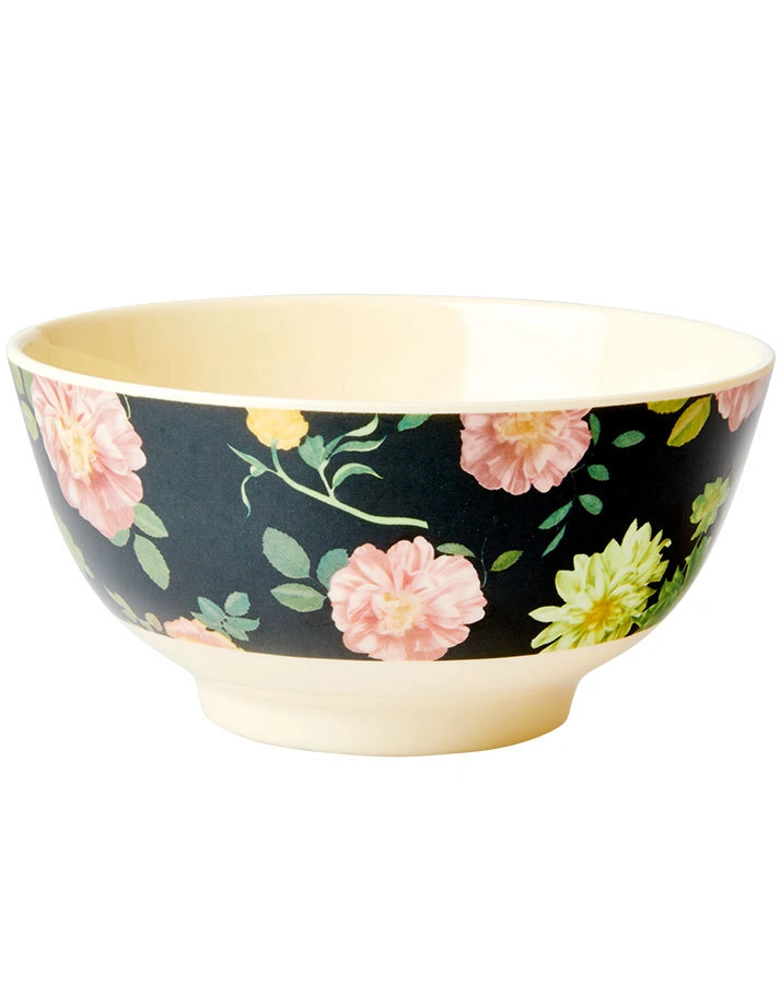 Melamin-Schale DARK ROSE mittel in schwarz/beige