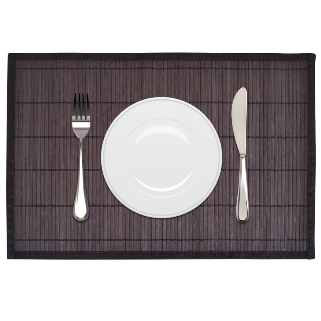 vidaXL Bamboe Placemats 30 x 45 cm Donkerbruin