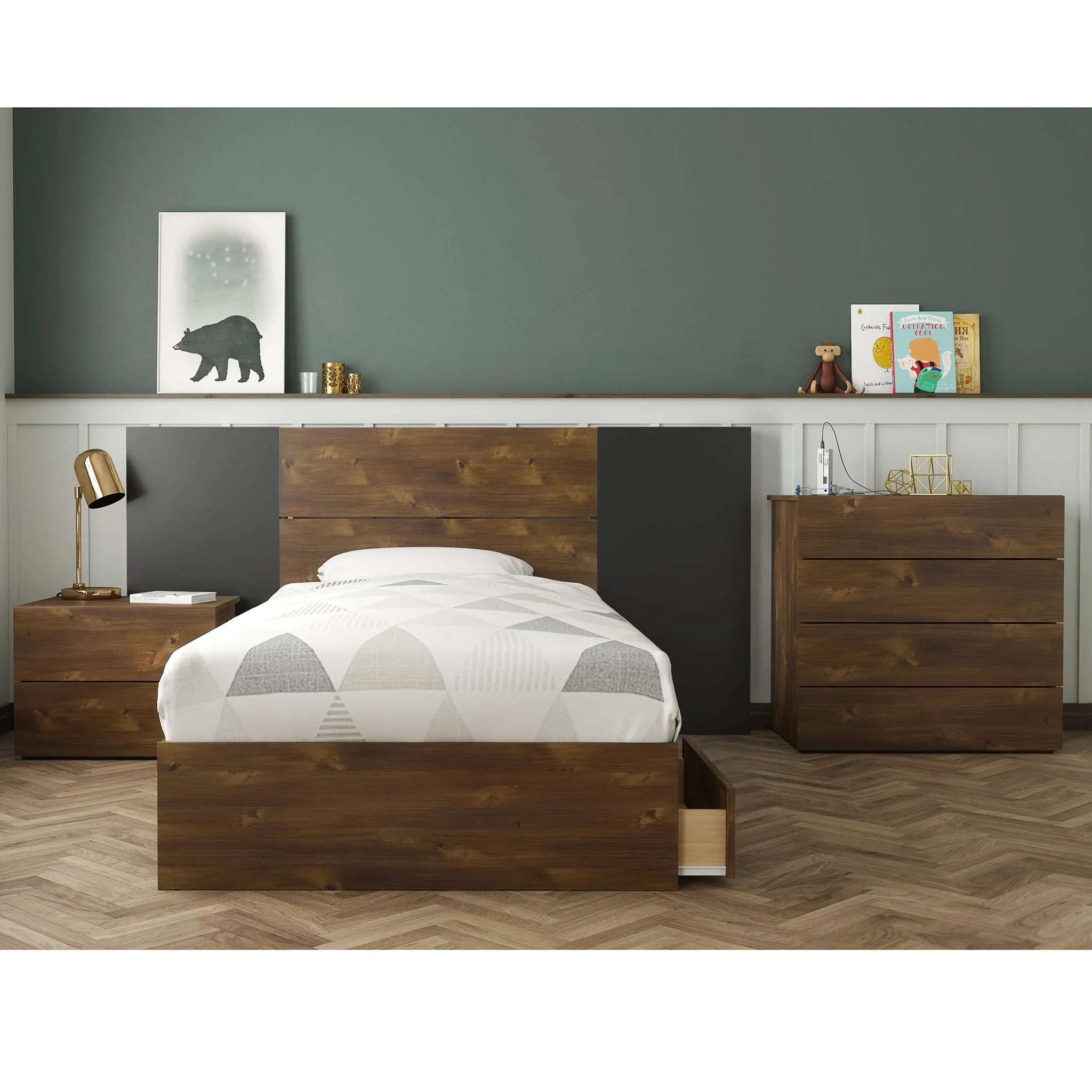 Nexera Bureau 4 Tiroirs Arcadia - Truffe