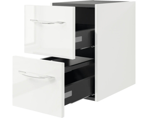 4-delige badkamermeubelset Pelipal serie 4035 BxHxD 118 x 61,2 x 44,5 cm, witte fronten met witte keramische wastafel, chromen grepen, 40351200211500