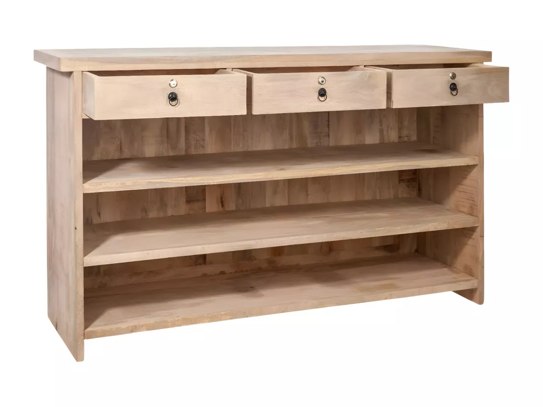 Bar 3 tiroirs en bois mat