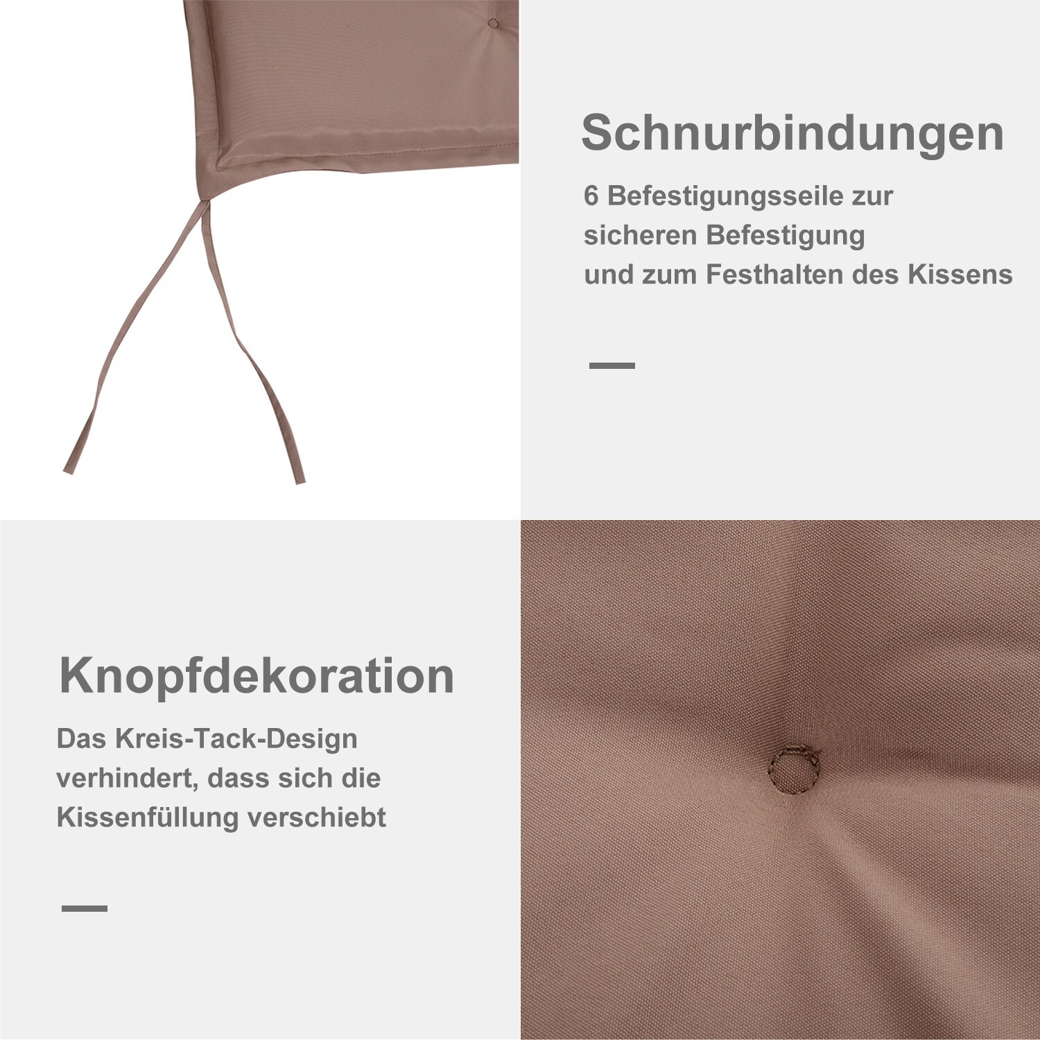 Outsunny Bankauflage im 2er-Set 120 x 50 x 5 cm (BxTxH)