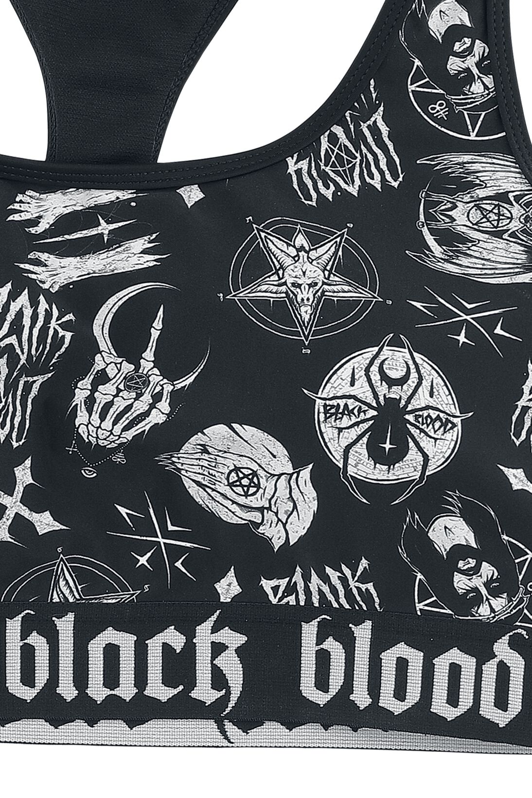 Haut de Bikini avec symboles occultes | Black Blood by Gothicana Haut de bikini