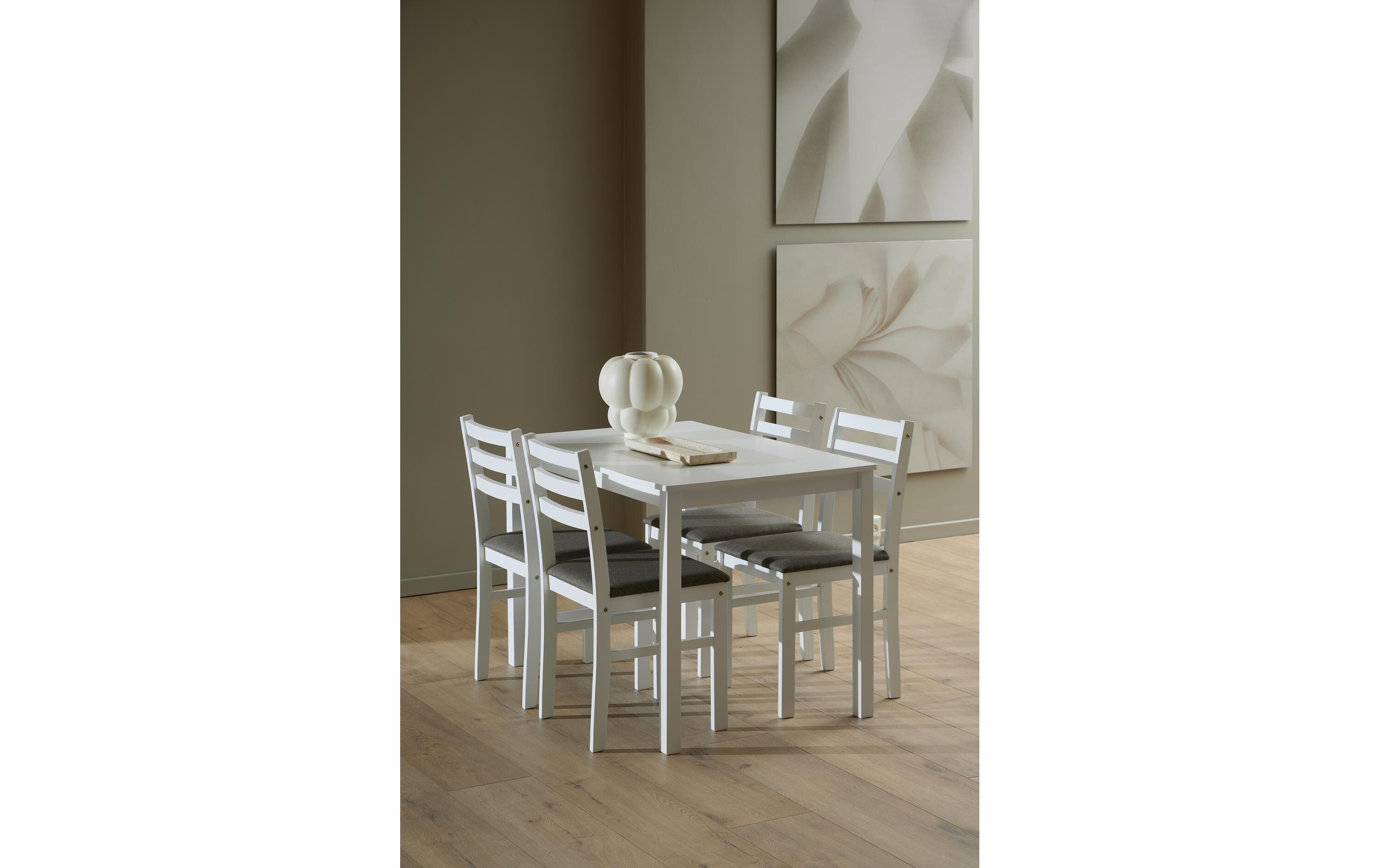 Esstisch-Set Alicante 110 x 74.5 cm, Weiss<br>Esszimmergarnitur für 4 Personen