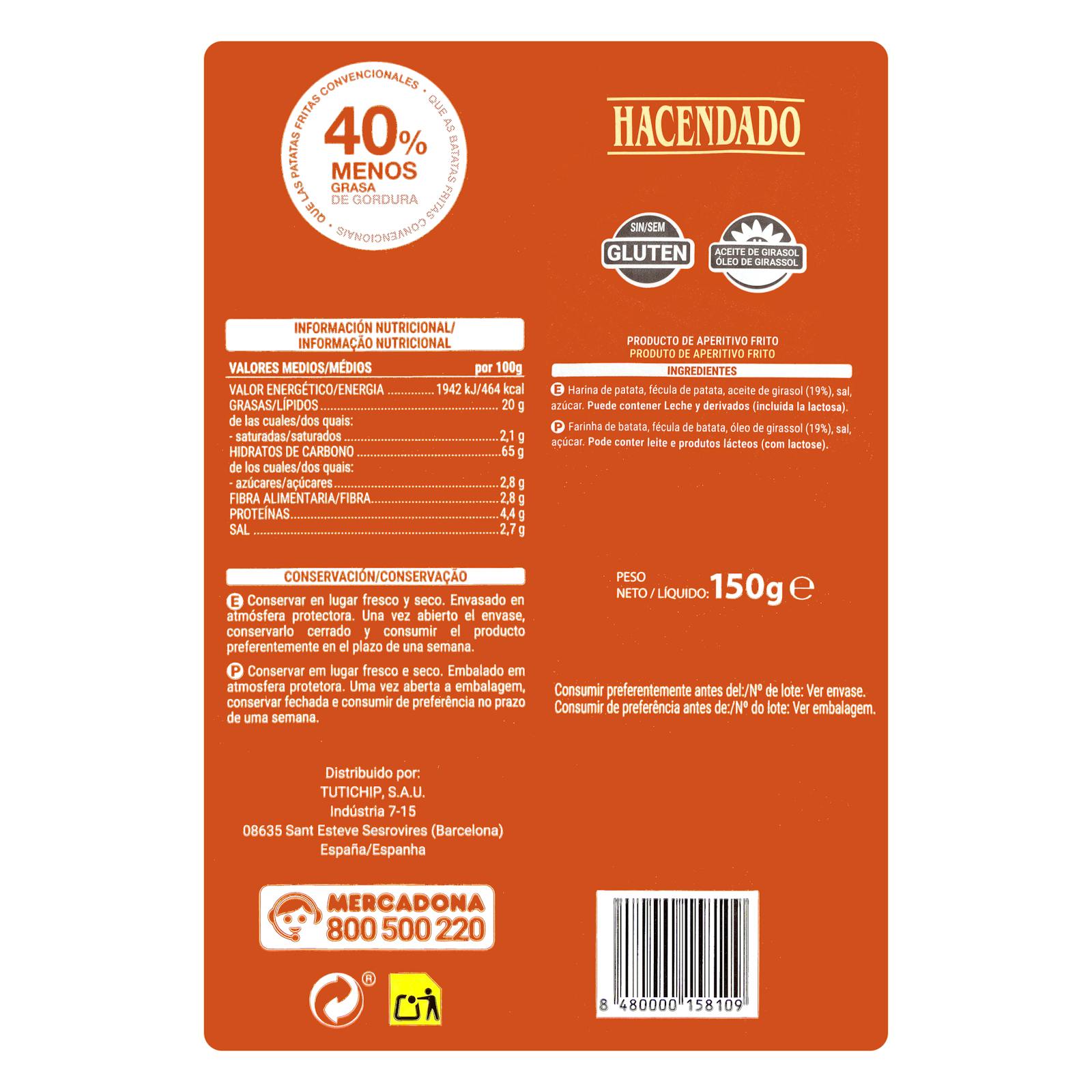 Pommes de terre légères Hacendado
