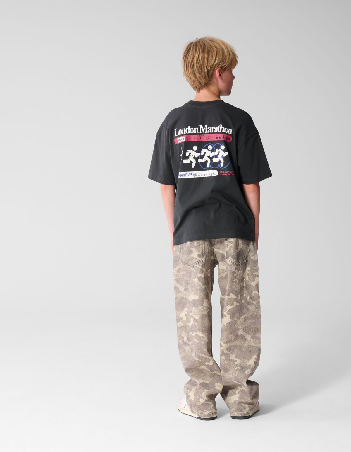 Camo Baggy Fit Jeans Lichtbruin