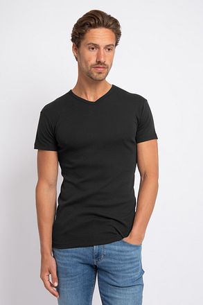 Alan Red Oklahoma T-Shirt Stretch Zwart (2-Pack) 6681/2P/99 Oklahoma T-shirt Black kopen