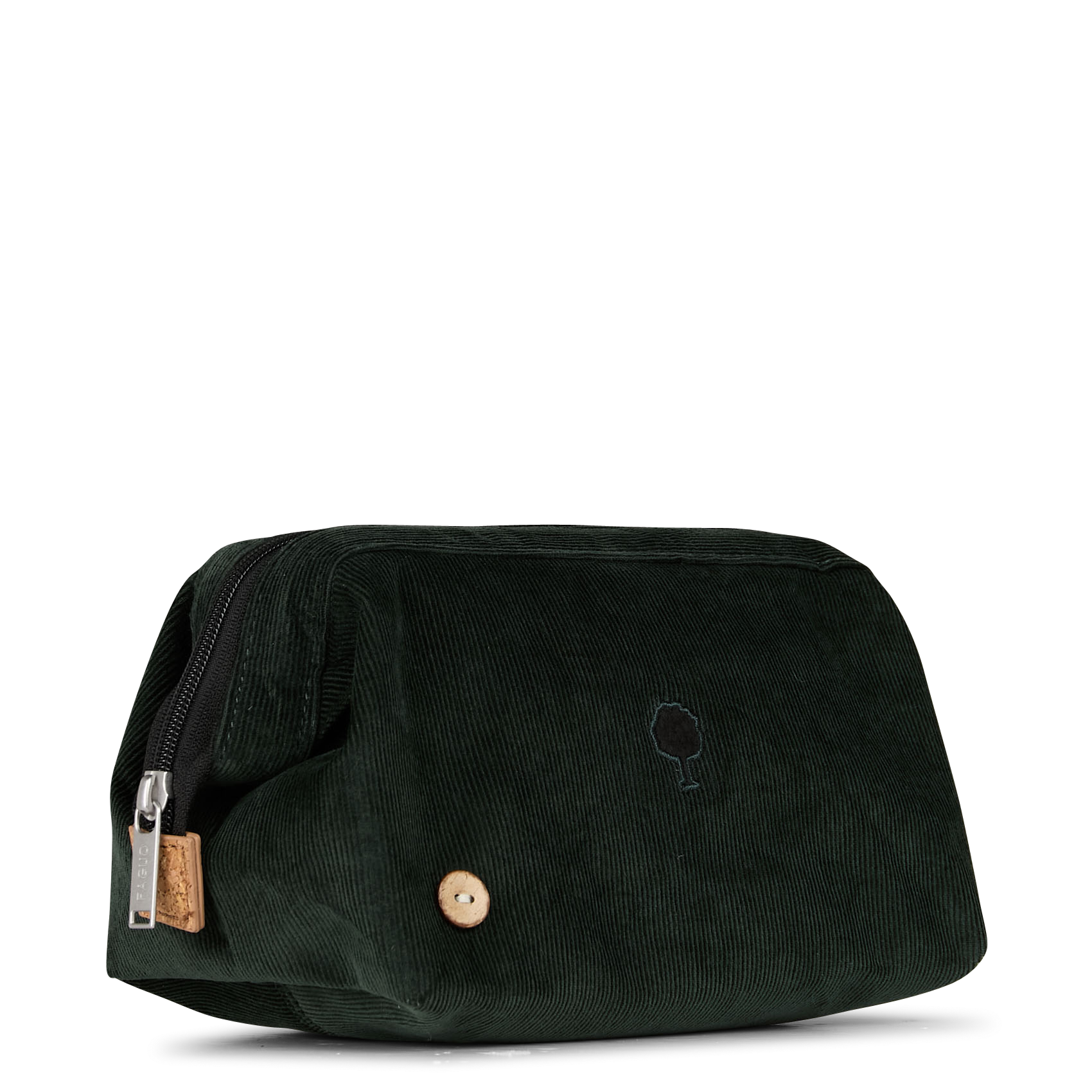 Trousse de toilette côtelé en coton recyclé | Vert