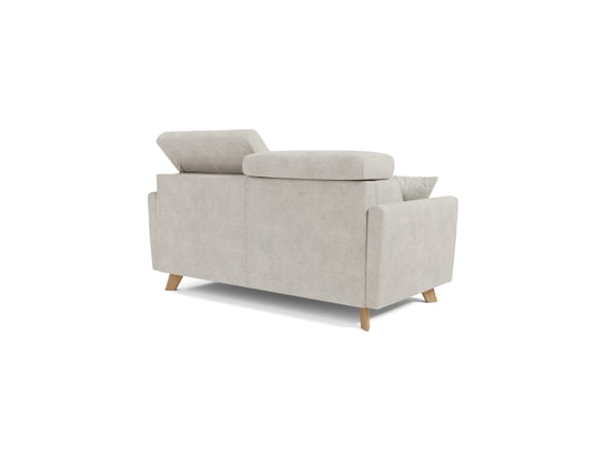 DIVANI.STORE - Canapé lit francy + têtières réglables blanc 3 places maxi