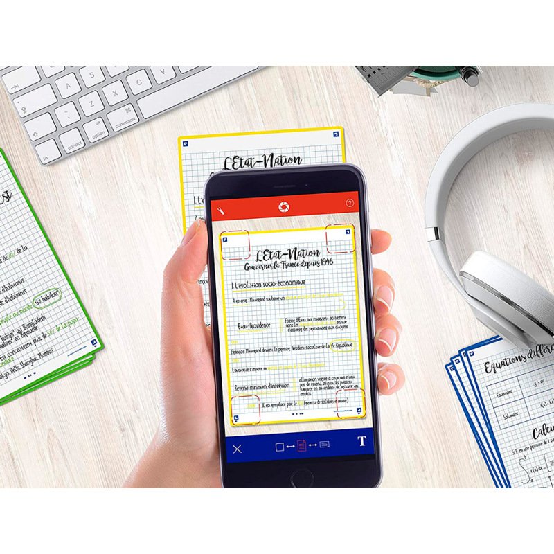 Fiches oxford bristol revision 2.0 oxford a5        perforee 32 fiches/film q5x5  cadre jaune