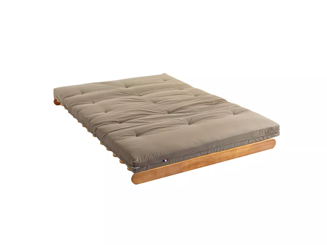 Matelas futon taupe en coton 180x200