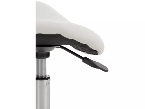 Lot de 2 Tabouret de bureau - Similicuir - Blanc - Reno