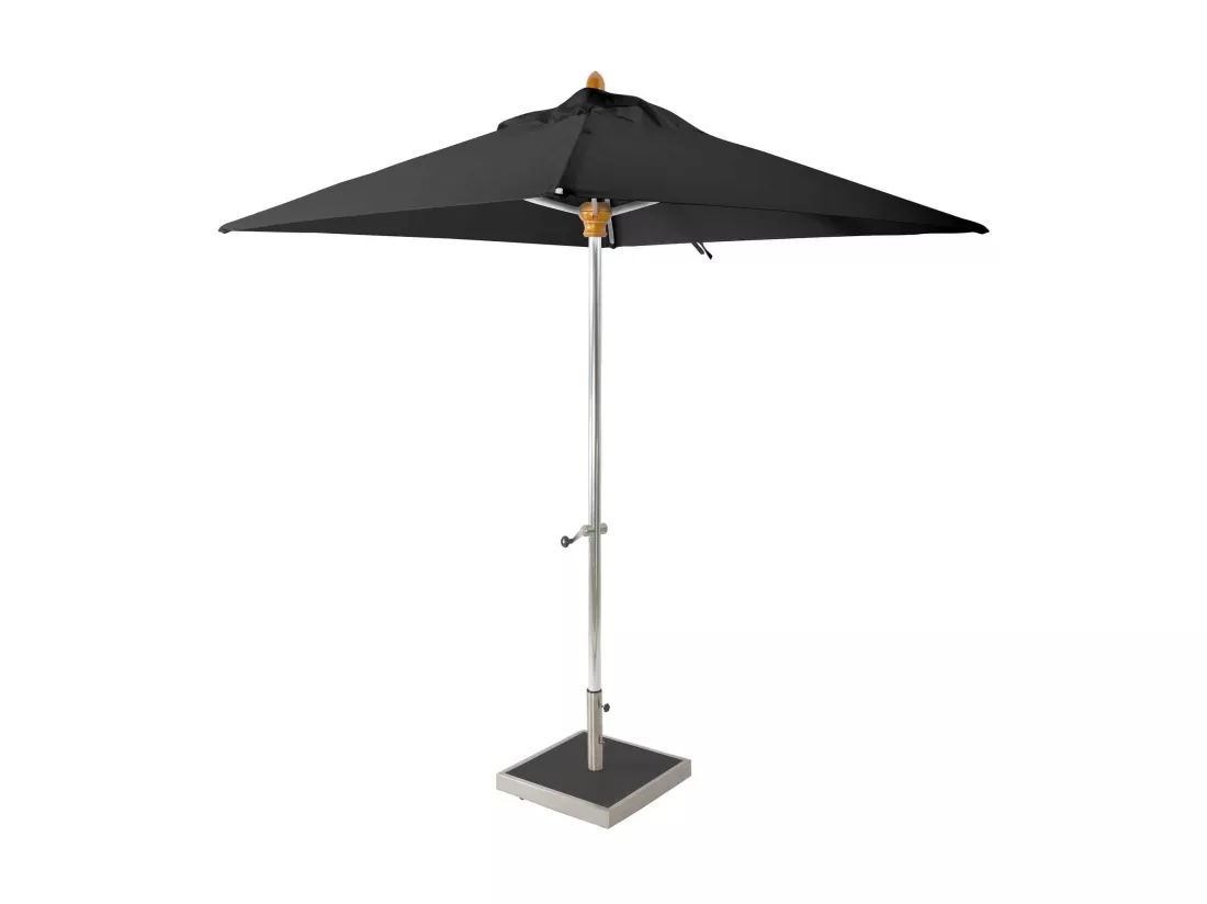 Now's Home - Parasol En Aluminium Et Toile Noire 200cm