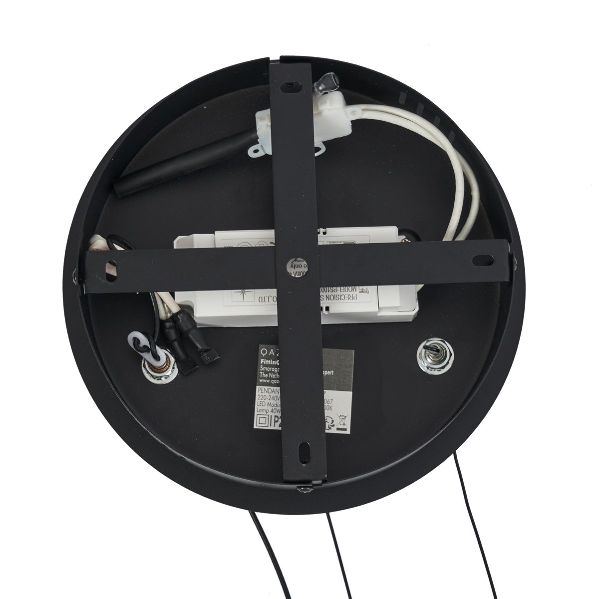 Moderne hanglamp zwart 78cm incl. LED 3-staps dimbaar - Anello Chandelier