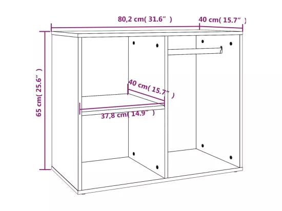 Armoire de dressing Blanc 80x40x65 cm Bois d'ingénierie