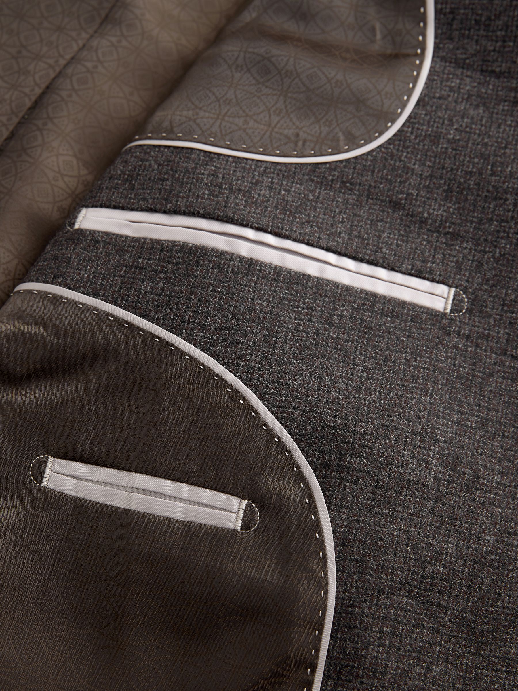 Bruin - Slim Fit Signature Cerruti Italian Wool Puppytooth Suit Jacket