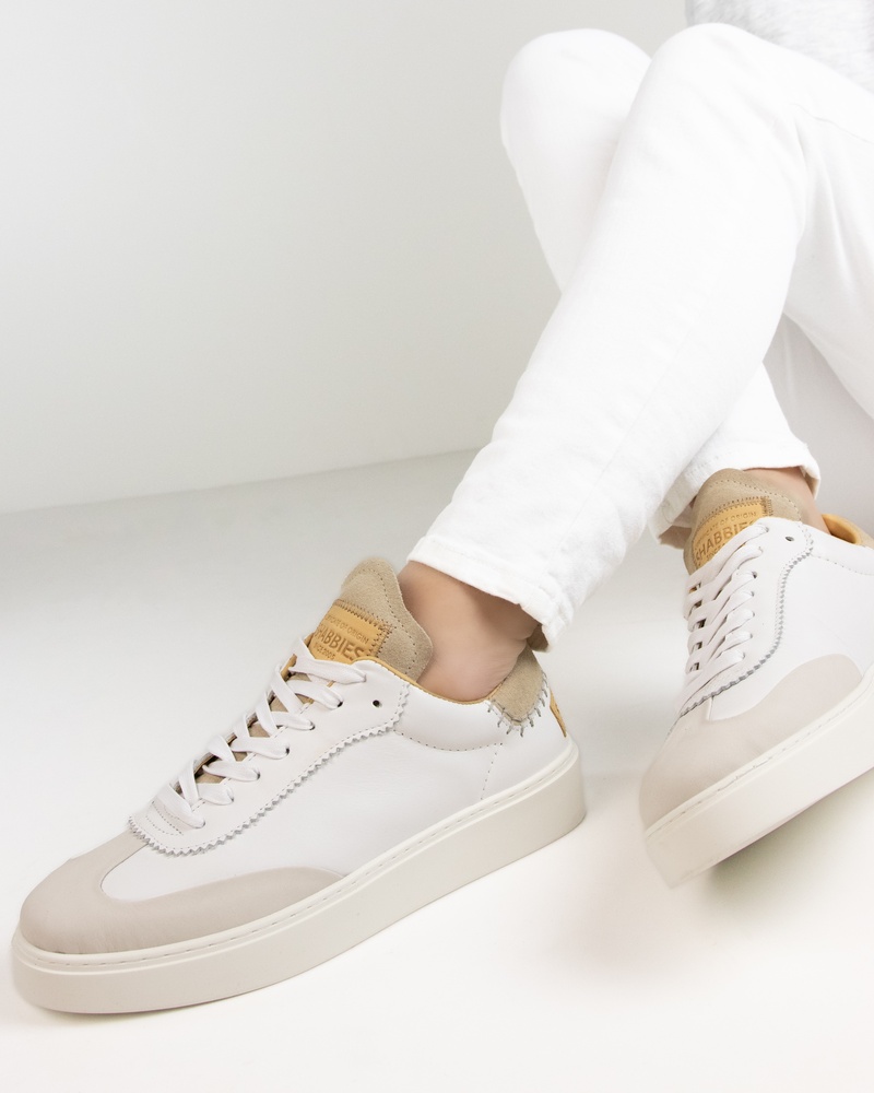 Shabbies Amsterdam Bossa Oxford Hoge sneakers  - beige