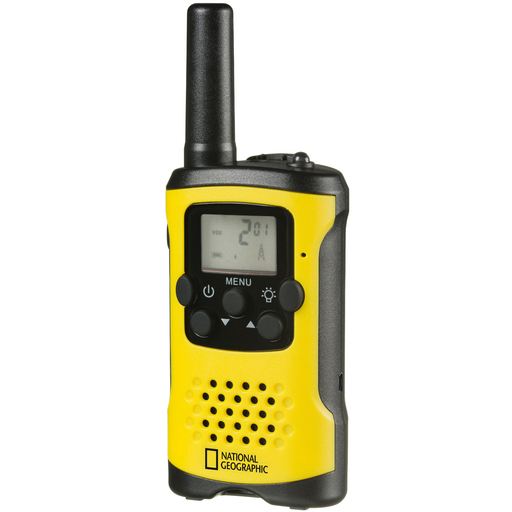 Conjunto de 2 rádios comunicadores National Geographic com longo alcance de até 6 km.