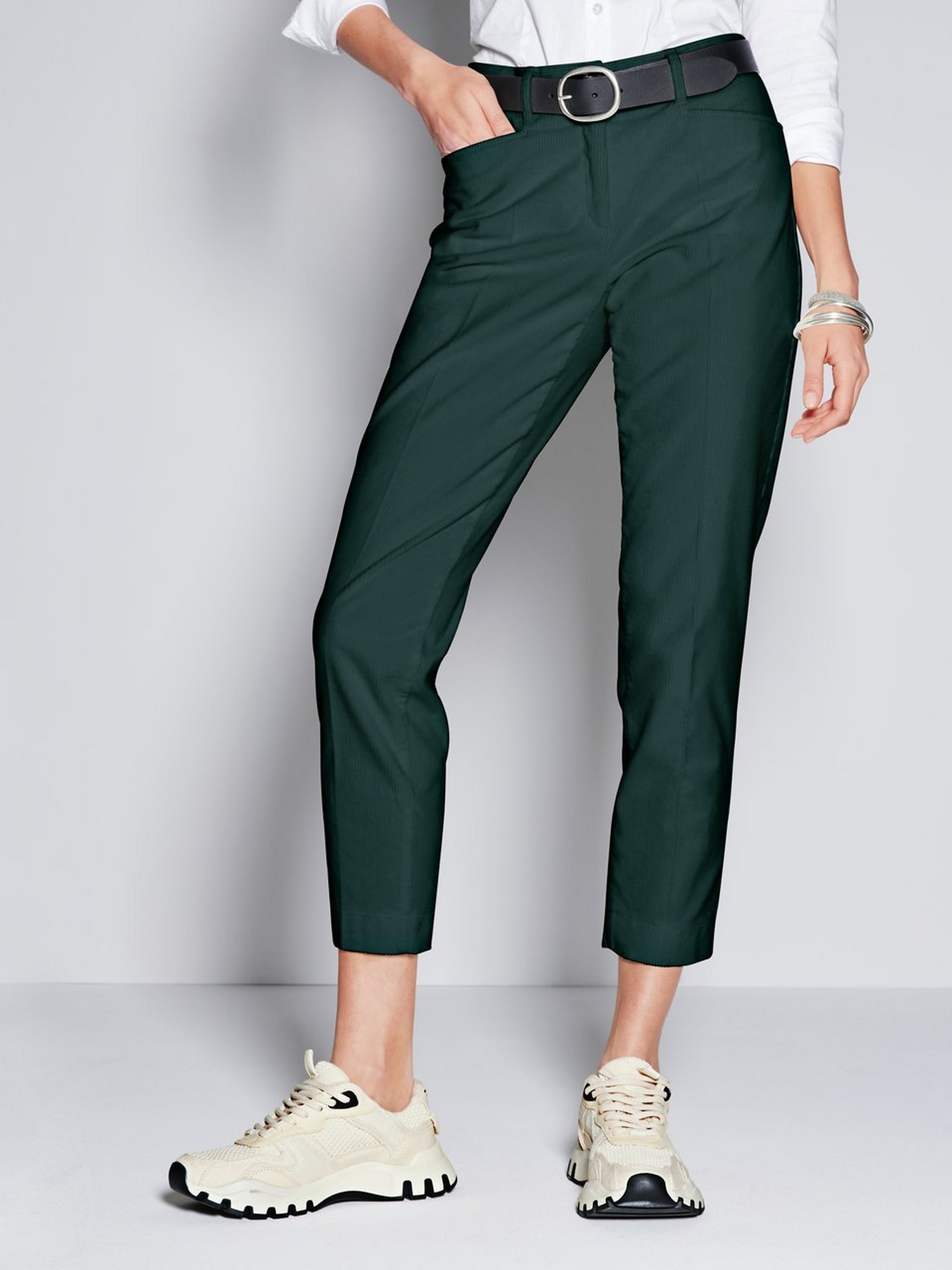 Slim Fit-7/8-Breitcord-Hose