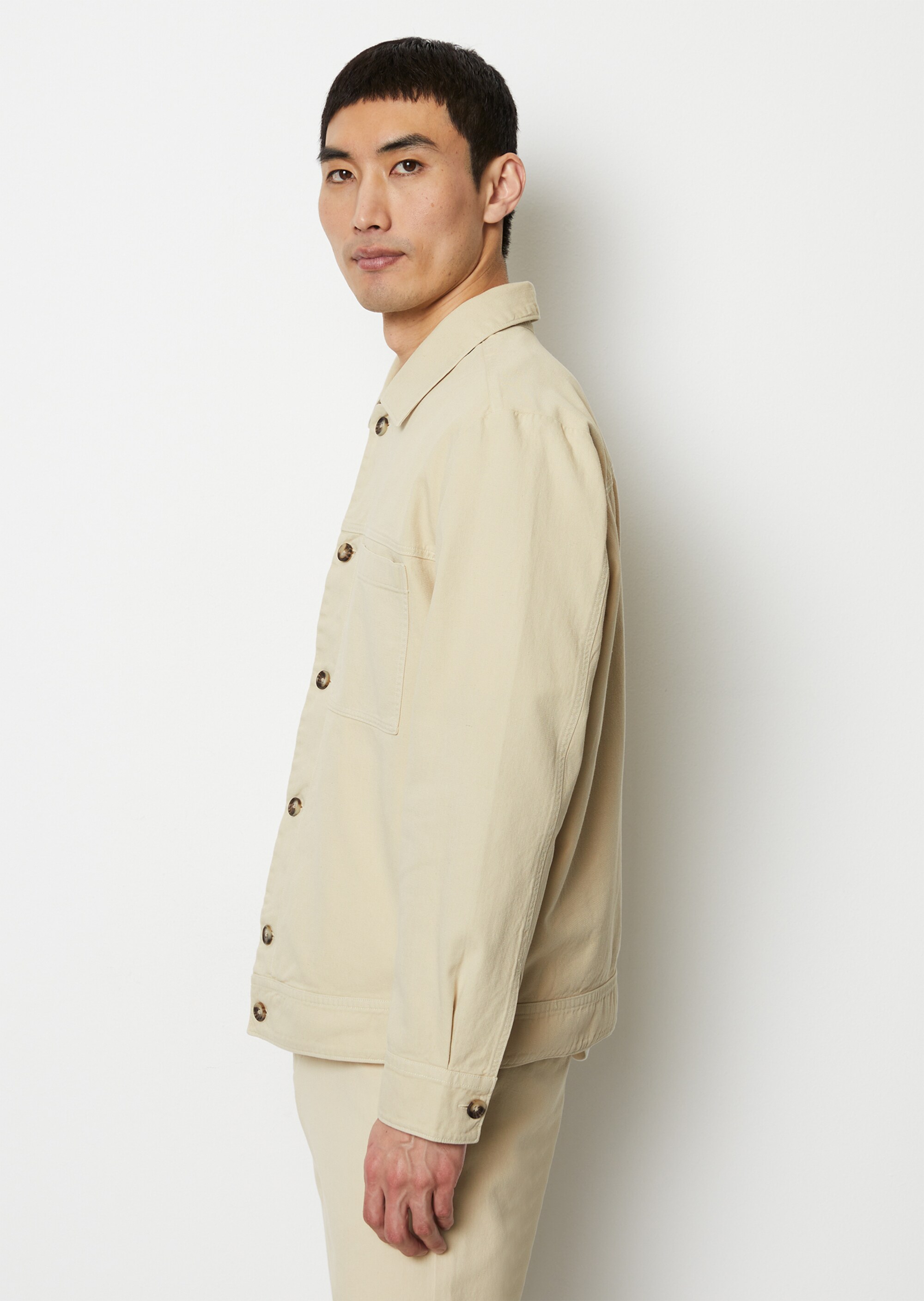 Overshirt aus Bio-Baumwolle und Leinen