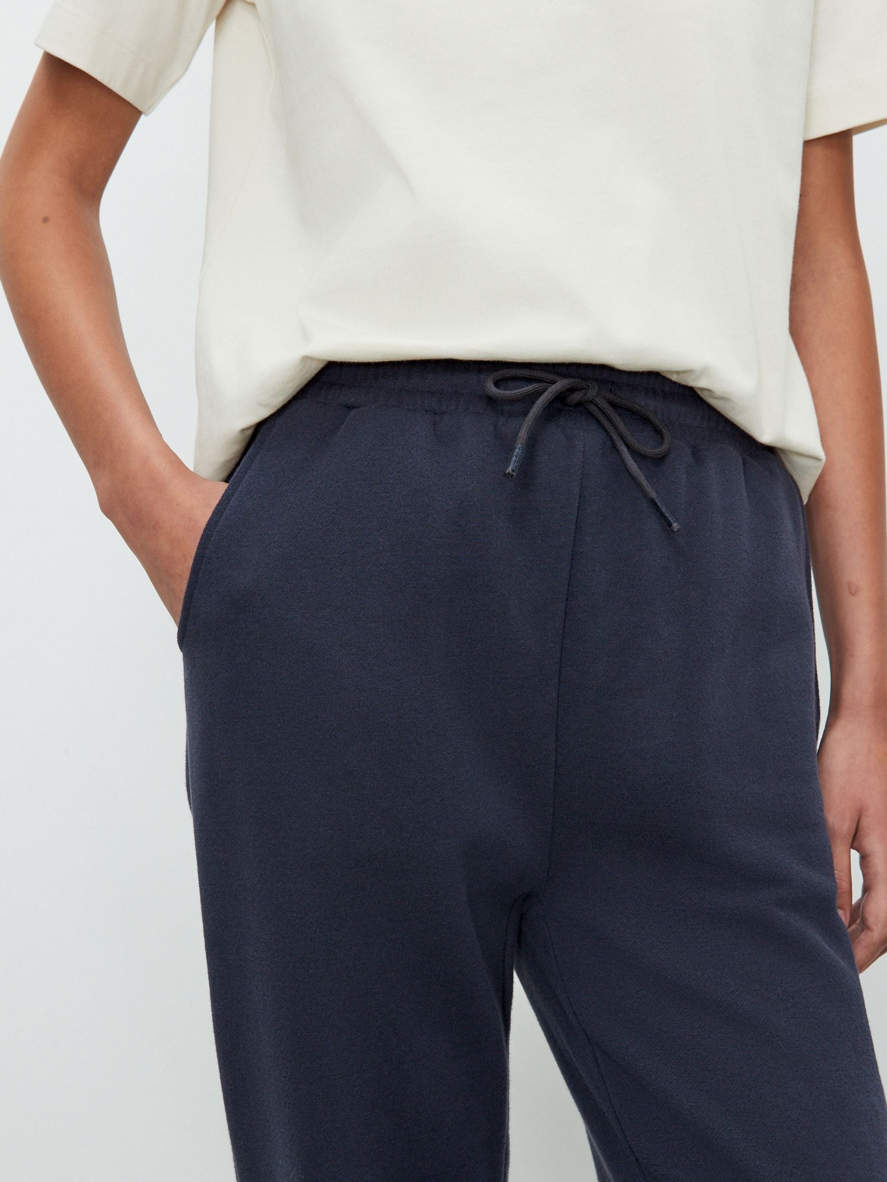 Marineblauw - Essentiële jersey joggingbroek met manchetten