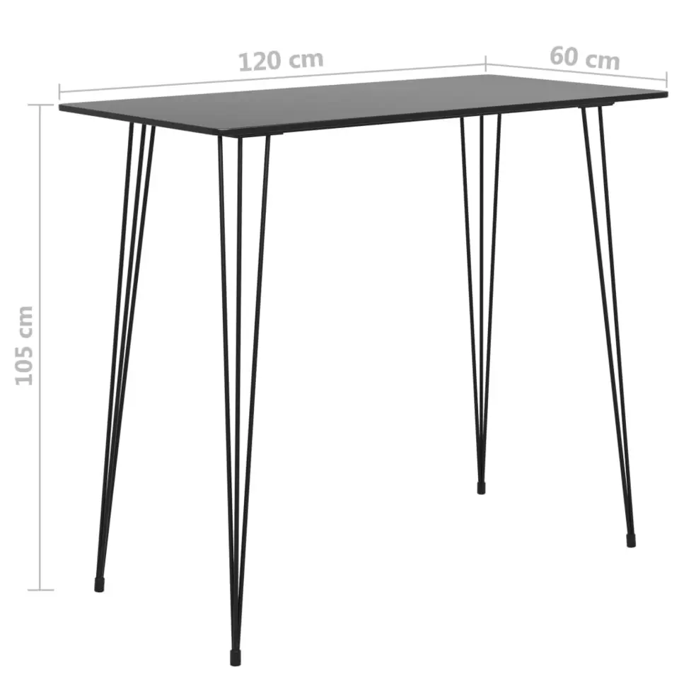 vidaXL - Bartafel - Zwart - MDF