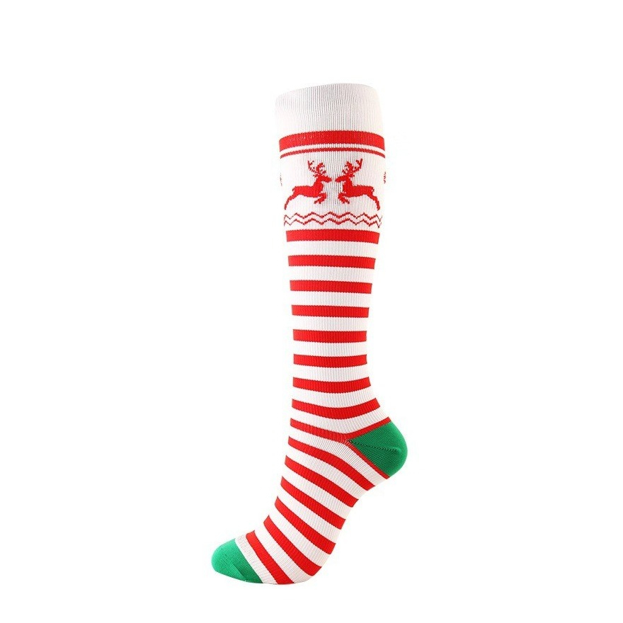(Gr. L/XL) Lange Weihnachts Strümpfe Christmas Socken - Style 2