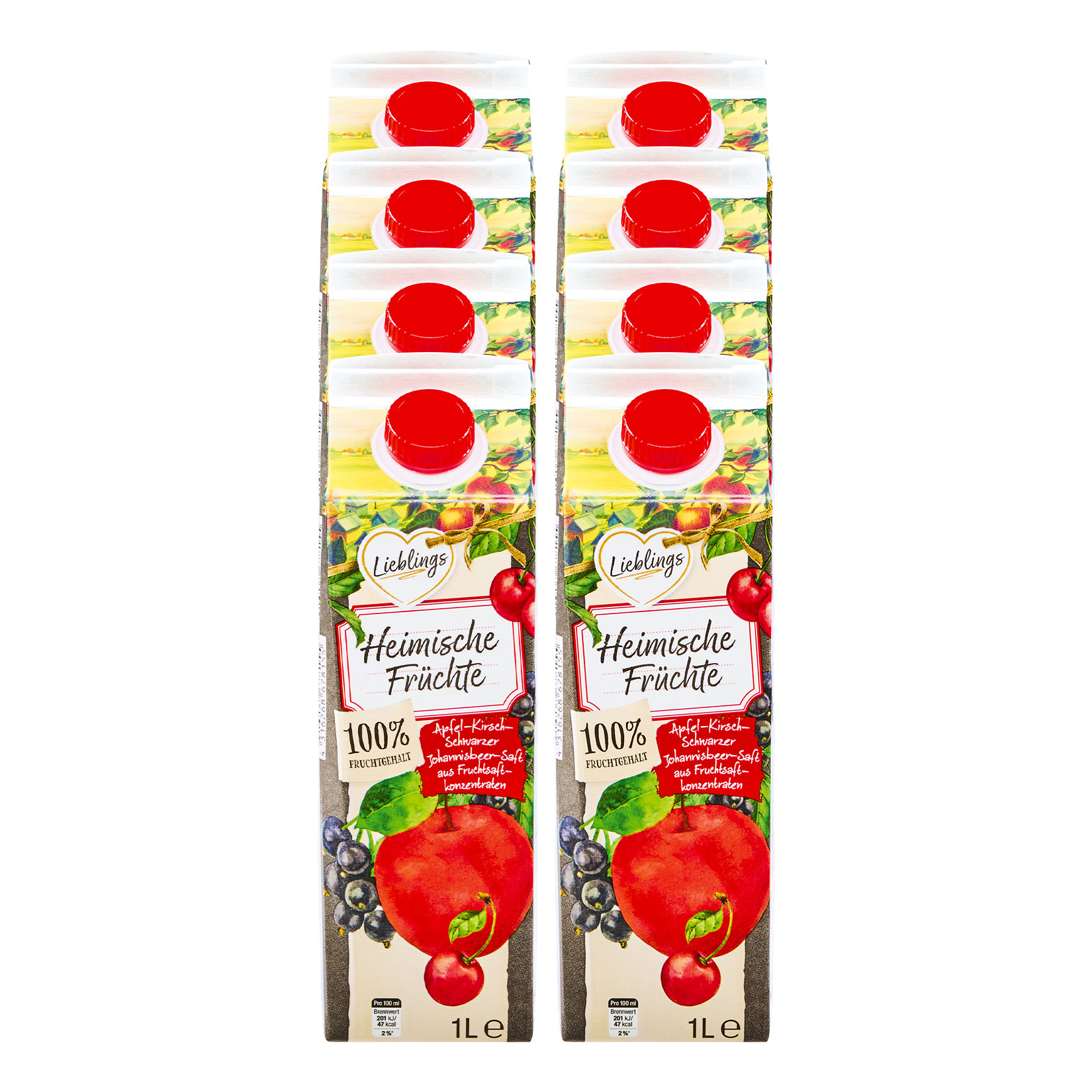 Lieblings Heimische Früchte Apfel-Kirsch-Johannisbeer 1 Liter, 8er Pack