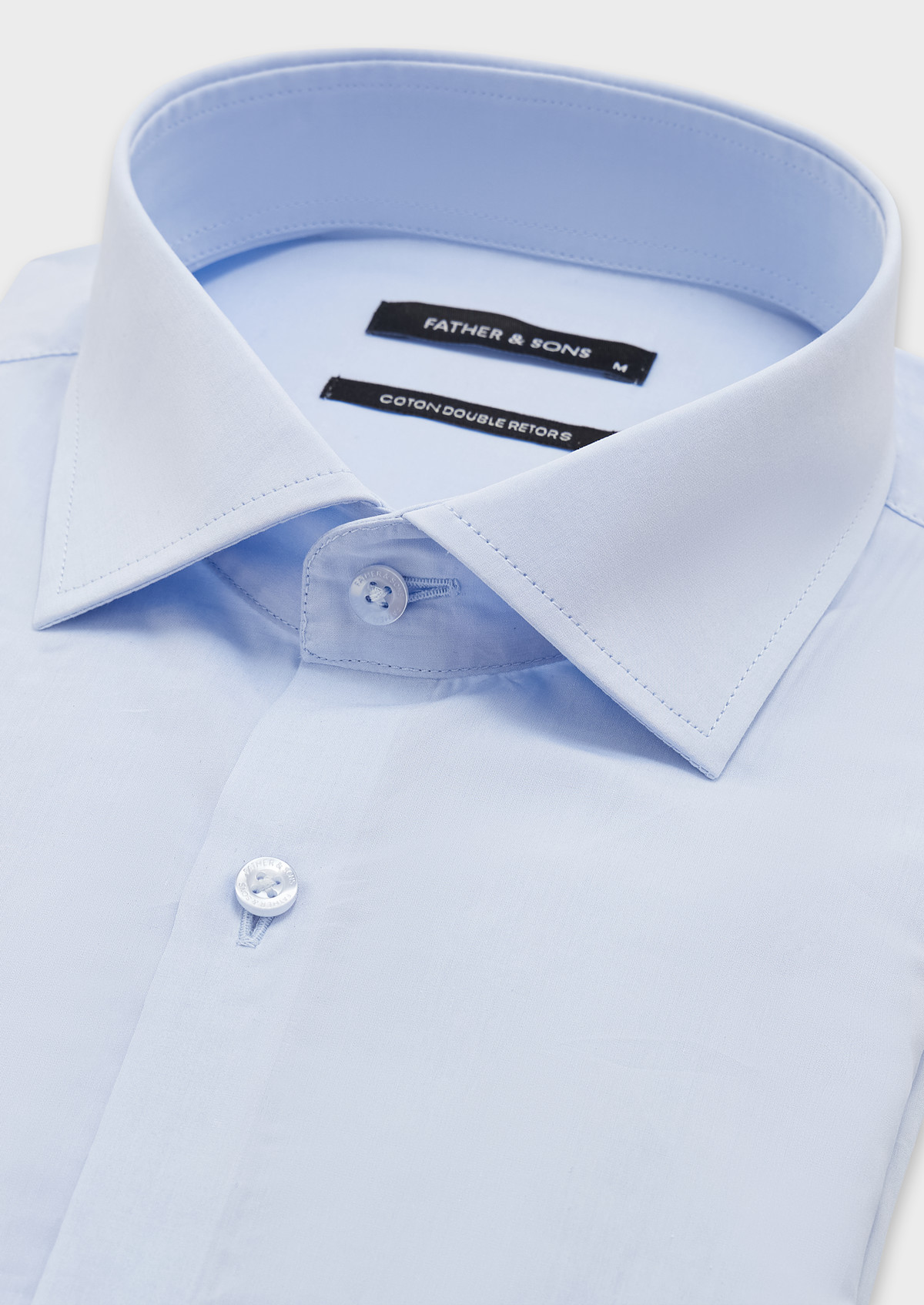 Chemise habillée Regular en popeline de coton uni bleu ciel