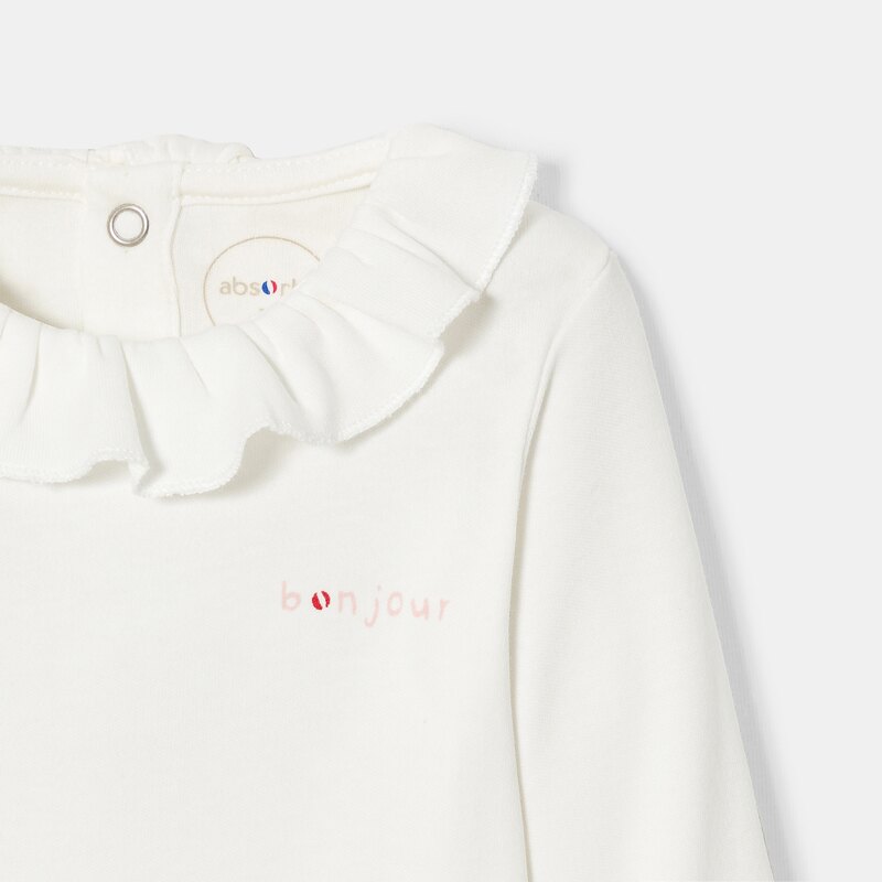 Body coton col volanté blanc bébé fille Absorba Blanc