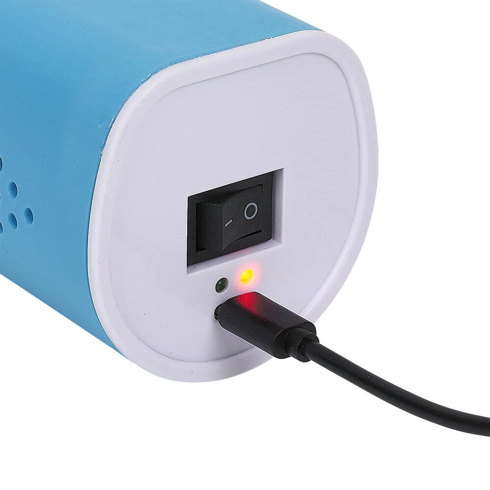 Gonfleur portable rechargeable USB bleu et blanc