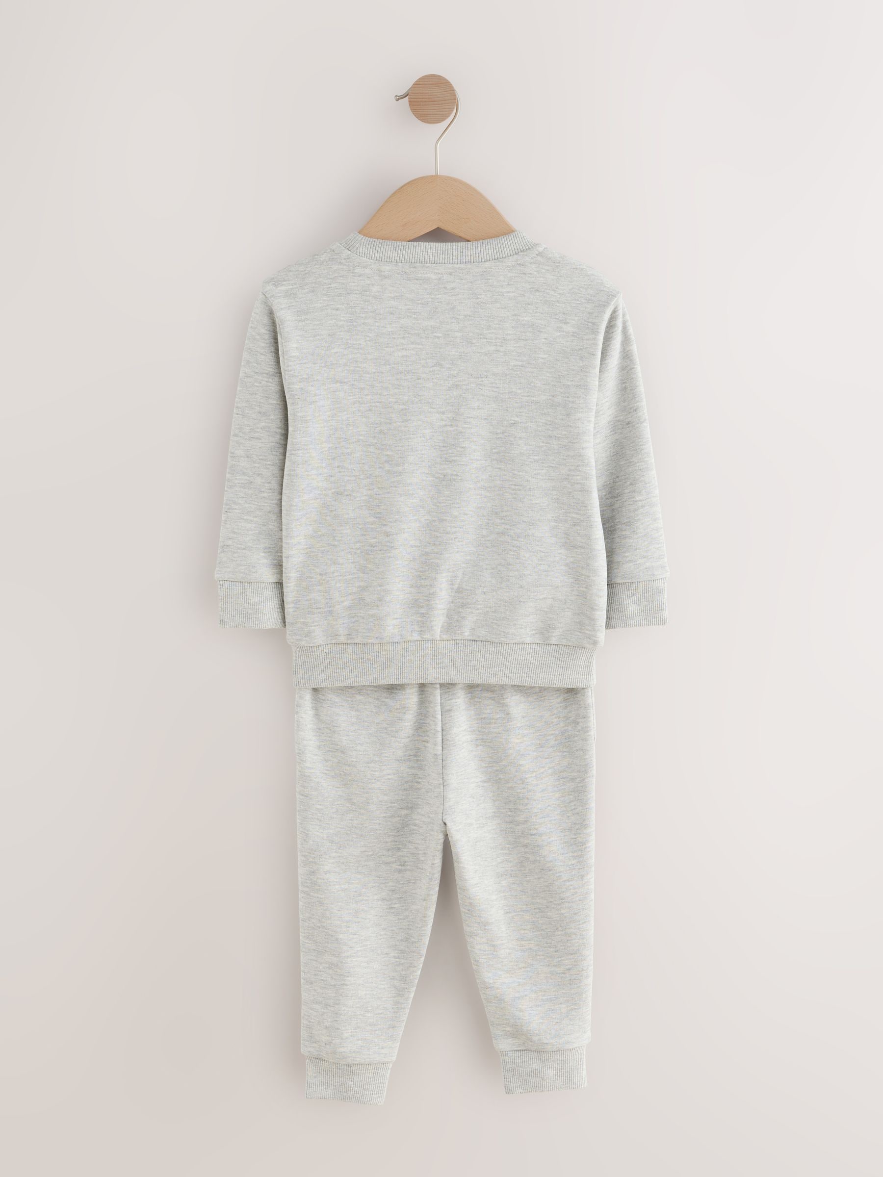 Grijs gemêleerd - Set met sweatshirt en joggingbroek (3mnd-7jr)