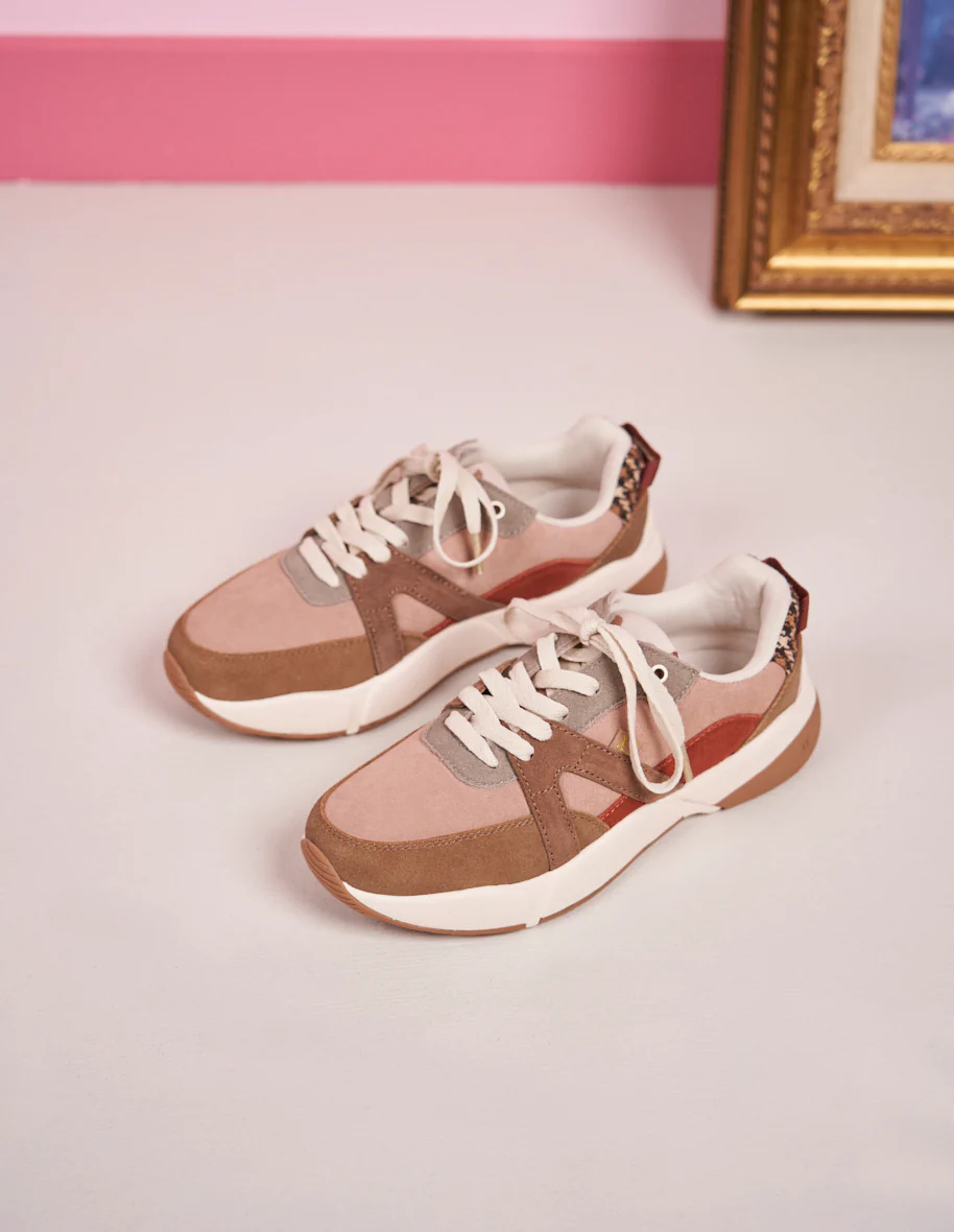 Baskets basses Lison - Suède taupe nude brun