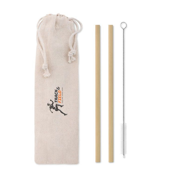 GiftRetail MO9630 - NATURAL STRAW Paille bambou avec brosse
